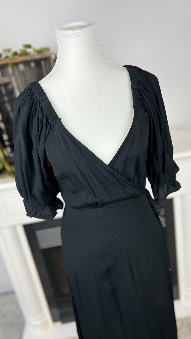 Penelope Wrap Dress: Black