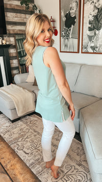 Janie Tank Top: Mint