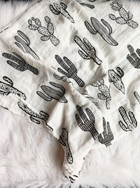 The Cactus Muslin Swaddle Blanket